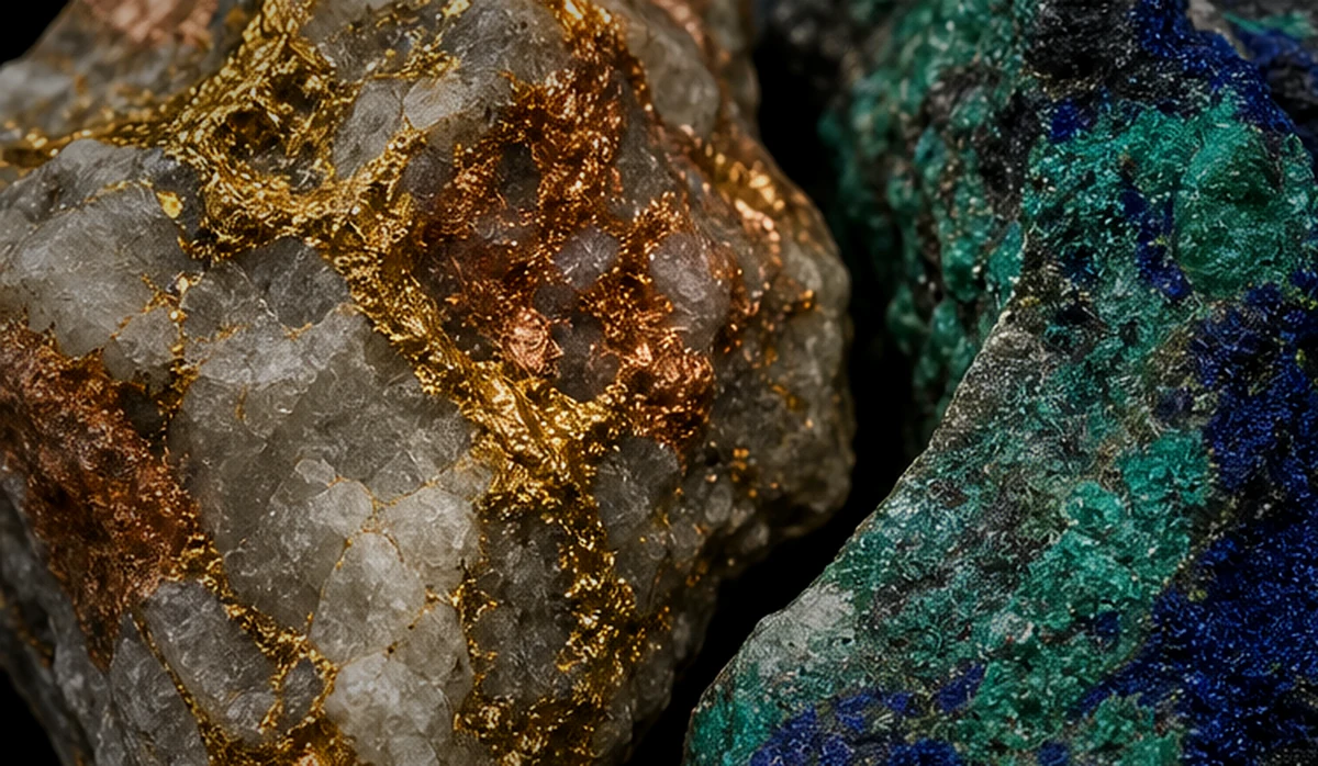 Gold-Kupfer-Erz aus dem Bergbau